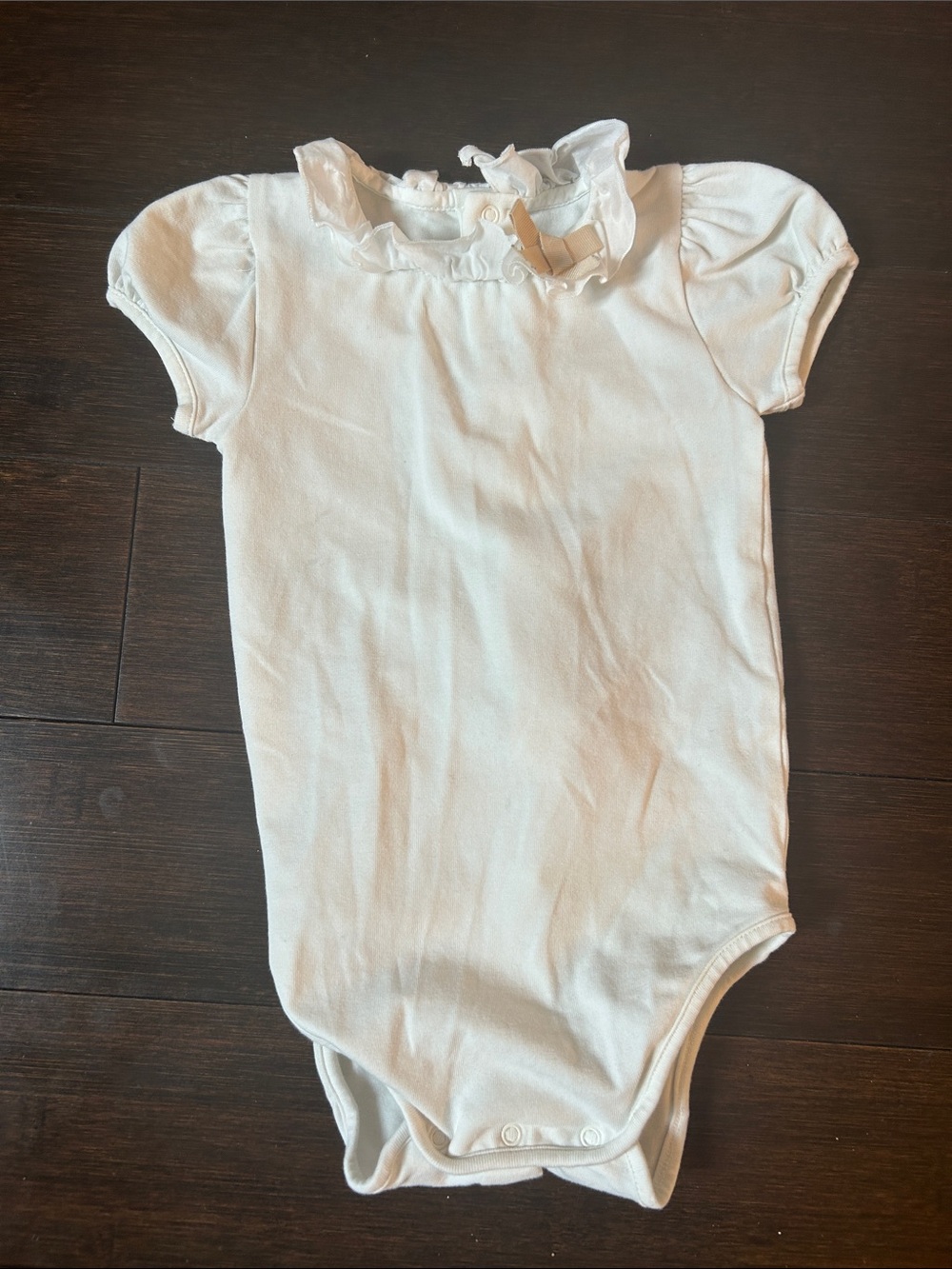 Chloe White Ruffle Collar Baby One-Piece